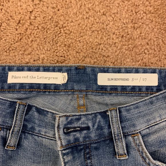 ❌SOLD❌Anthropologie red tassel boyfriend jeans - Picture 7 of 8